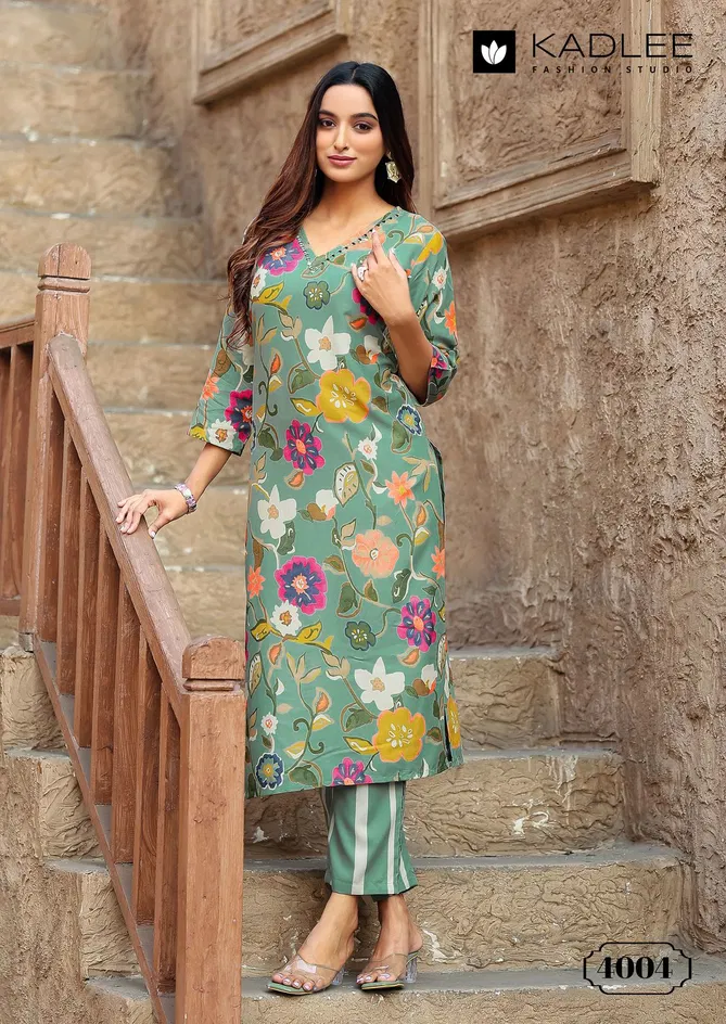 Rangoli By Kadlee Rayon Printed Designer Kurti With Bottom Suppliers In India